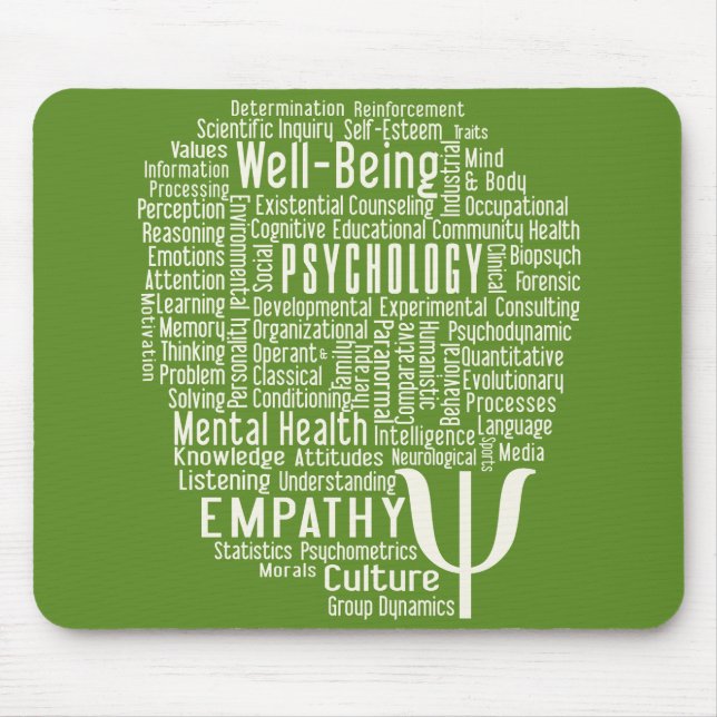 PSYCHOLOGY Word Cloud Mousepad (Vorne)