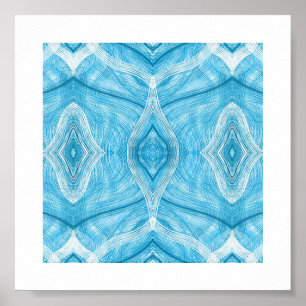 Psychomachia Blaue abstrakte Aquarellkunst Poster