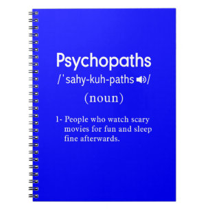 Psychopathen-Definition blau Notizblock