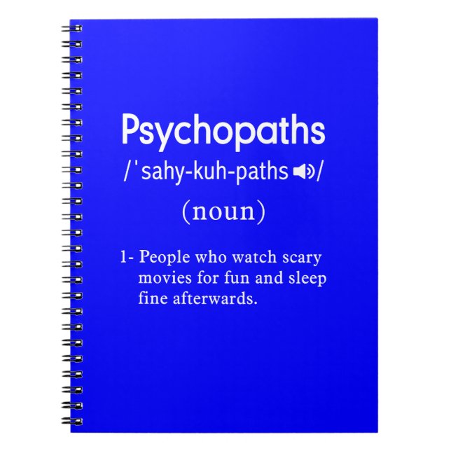 Psychopathen-Definition blau Notizblock (Vorderseite)