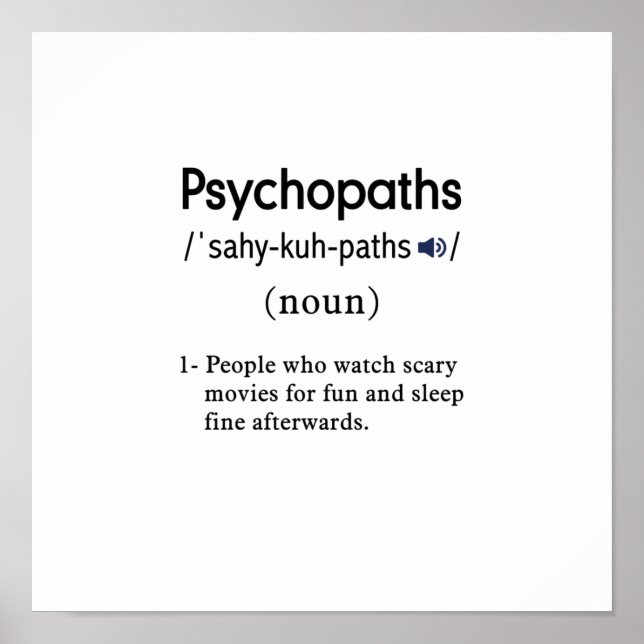 Psychopathen-Definition-Platz Poster (Vorne)