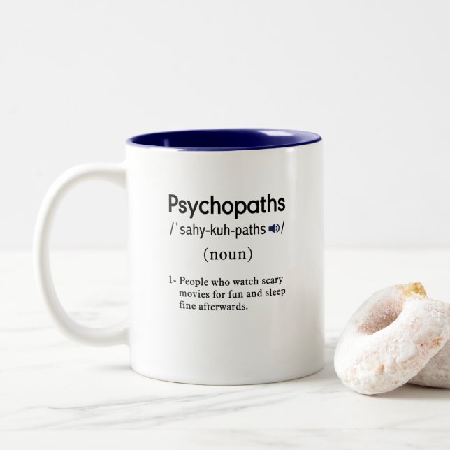 Psychopathen Zweifarbige Tasse (Mit Donut)