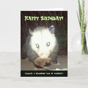 Psychopossum Birthday Card Karte