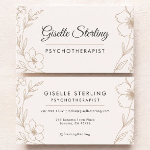 Psychotherapeut Botanisch Floral  Visitenkarte