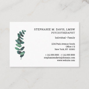 Psychotherapeut Eucalyptus European Business Card Visitenkarte