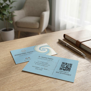 Psychotherapeuten Therapie Geschäft Spiral Blue Visitenkarte