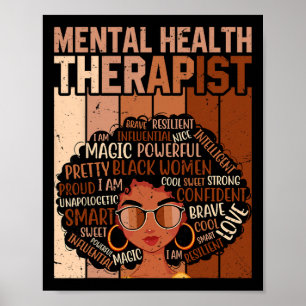 Psychotherapeutin Afro Frauen Schwarze Geschichte Poster