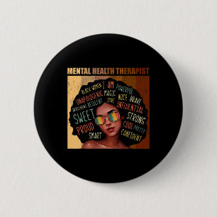 Psychotherapeutin Afro Women Black History m Button