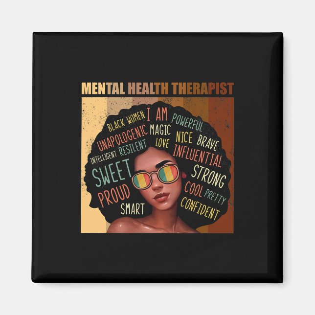 Psychotherapeutin Afro Women Black History m Magnet (Vorne)