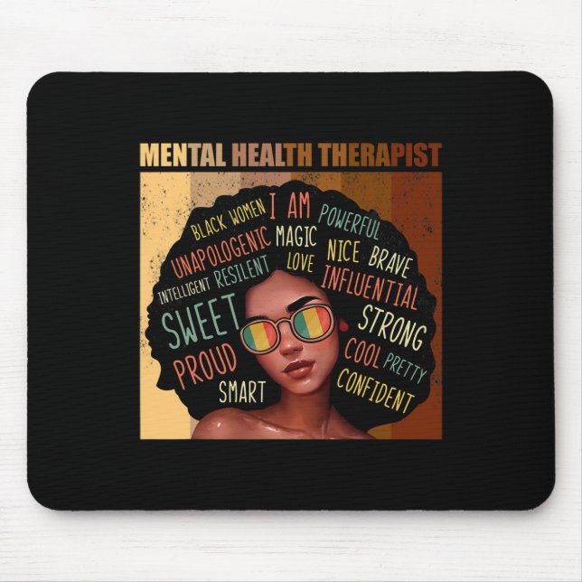 Psychotherapeutin Afro Women Black History m Mousepad (Vorne)