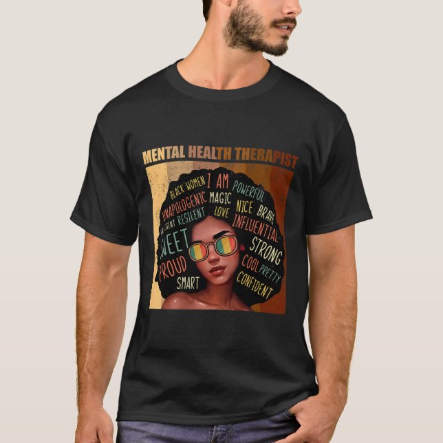 Psychotherapeutin Afro Women Black History m T-Shirt (Vorderseite)