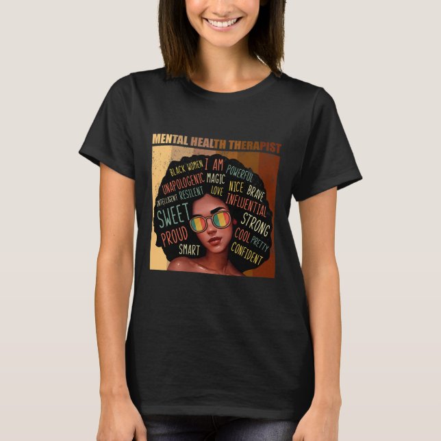 Psychotherapeutin Afro Women Black History m T-Shirt (Vorderseite)