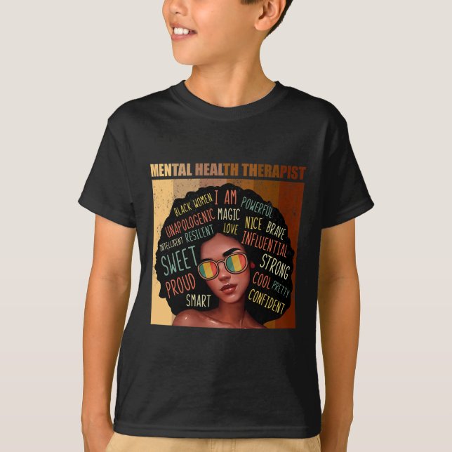 Psychotherapeutin Afro Women Black History m T-Shirt (Vorderseite)