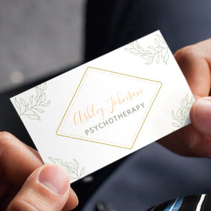 Psychotherapie Beratung Hübsche Kalligrafie Weiß Visitenkarte