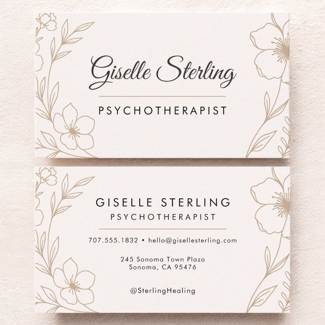 Psychotherapist Botanical Floral  Visitenkarte (Von Creator hochgeladen)