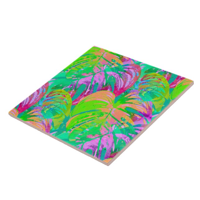 Psychotischer psychedelischer Alien-Dschungel Fliese (Seite)