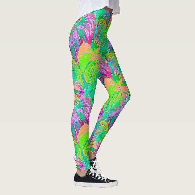 Psychotischer psychedelischer Alien-Dschungel Leggings (Rechts)