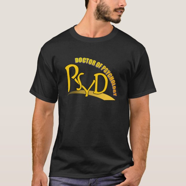 PSYD DOKTOR OF PSYCHOLOGY YELLOW LOGO T-Shirt (Vorderseite)