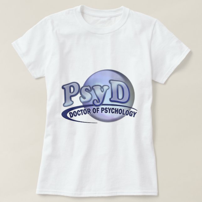 PsyD Doktor von Psychologie LOGO T-Shirt (Design vorne)