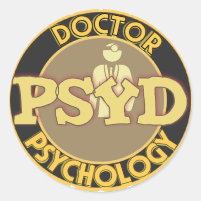 PsyD LOGO - ARZT DER PSYCHOLOGIE Runder Aufkleber (Vorderseite)