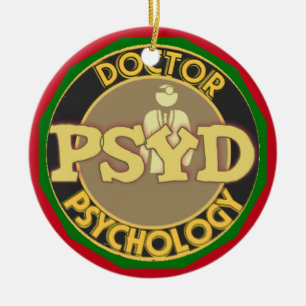 PsyD LOGO-ARZT PSYCHOLOGIE PSYCHOLOGISTIN Keramik Ornament