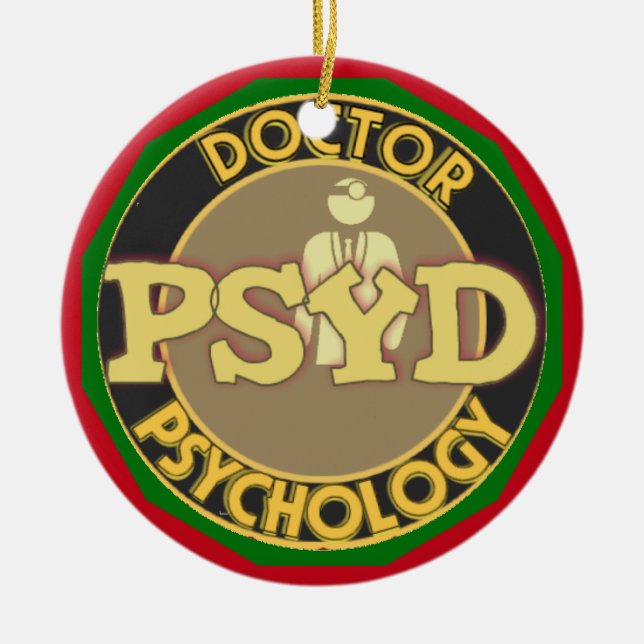 PsyD LOGO-ARZT PSYCHOLOGIE PSYCHOLOGISTIN Keramik Ornament (Vorne)