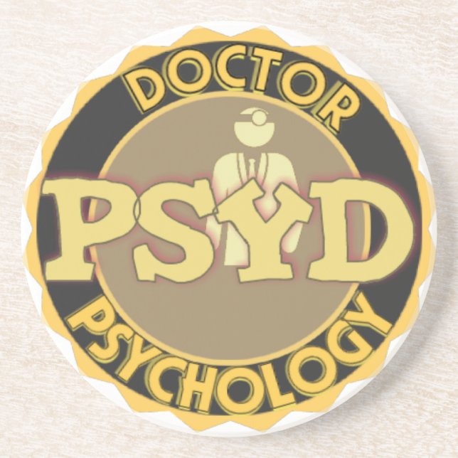 PsyD LOGO-DOKTOR OF PSYCHOLOGY PSYCHOLOGIST Getränkeuntersetzer (Vorne)