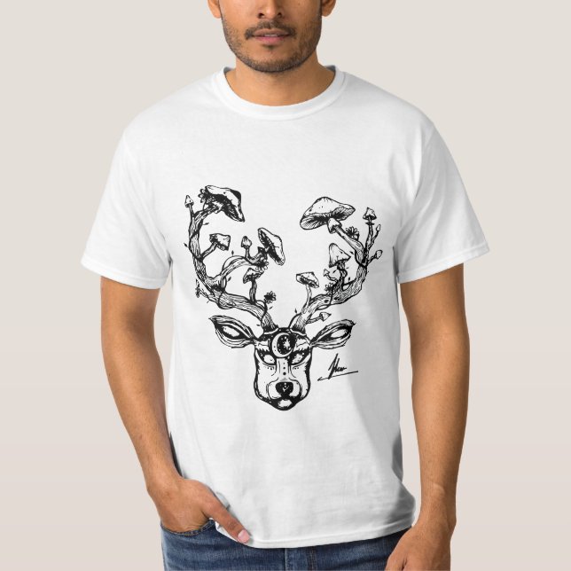 Psydeer T-Shirt BW (Vorderseite)