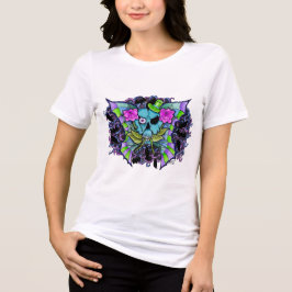 Psyko-Daizie Skull & Roses Damen T-Shirt Tri-Blend Shirt
