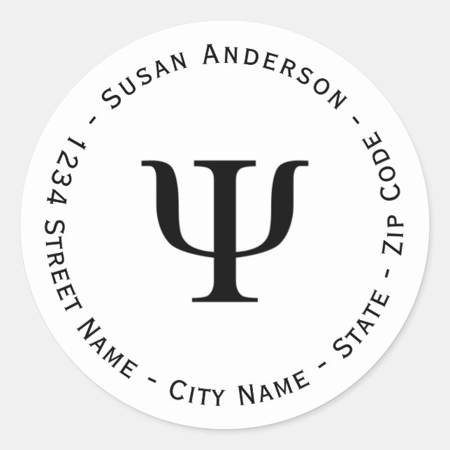 PSYS-Symbol-Rückgabeadresse Runder Aufkleber (Vorderseite)