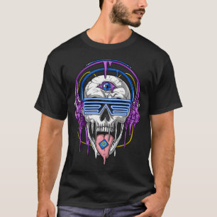 Psytrance psychedelischer Schädel T-Shirt