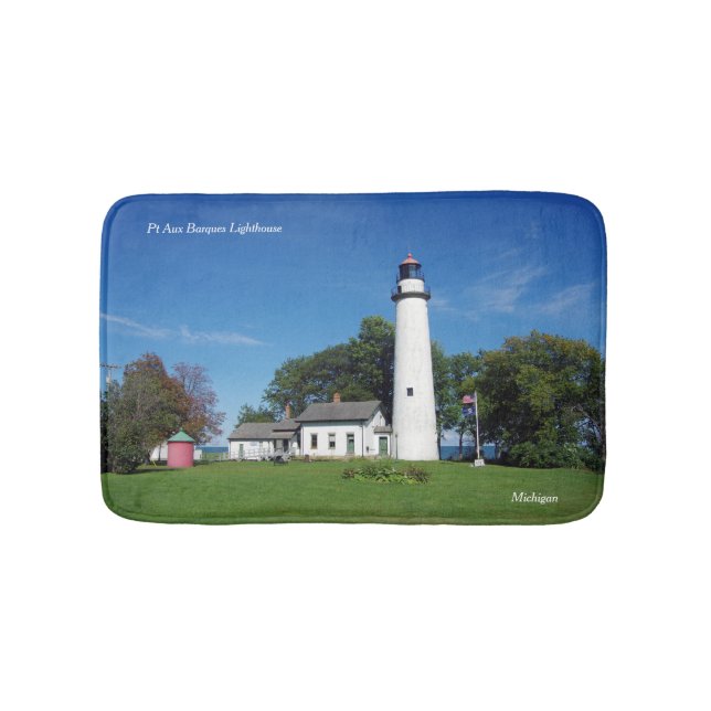 Pt Aux Barques Lighthouse bathmat Badematte (Vorderseite)