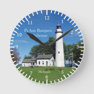 Pt Aux Barques Lighthouse clock Runde Wanduhr