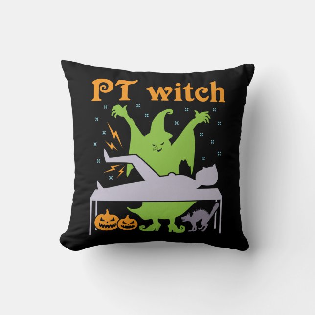 PT Hexenphysiktherapeut Halloween Kissen (Vorderseite)
