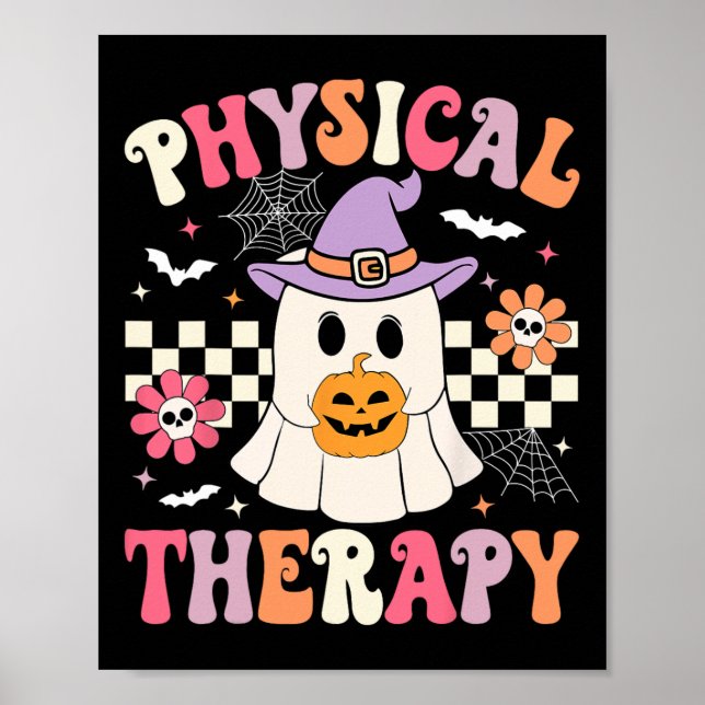Pt Physical Therapy Halloween Retro Ghost Pt Hallo Poster (Vorne)