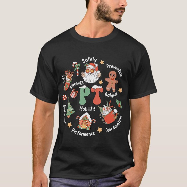 PT Physical Therapy Santa Squad Christmas T-Shirt (Vorderseite)