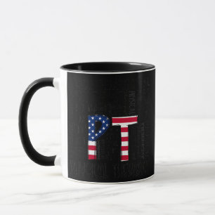 PT Physiotherapeut Amerikanische Flagge Patriotisc Tasse
