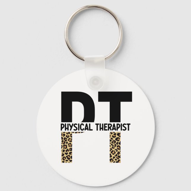 PT Physiotherapeut Cheetah Print PT Grad Geschenke Schlüsselanhänger (Vorderseite)