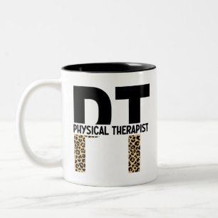 PT Physiotherapeut Cheetah Print PT Grad Geschenke Zweifarbige Tasse