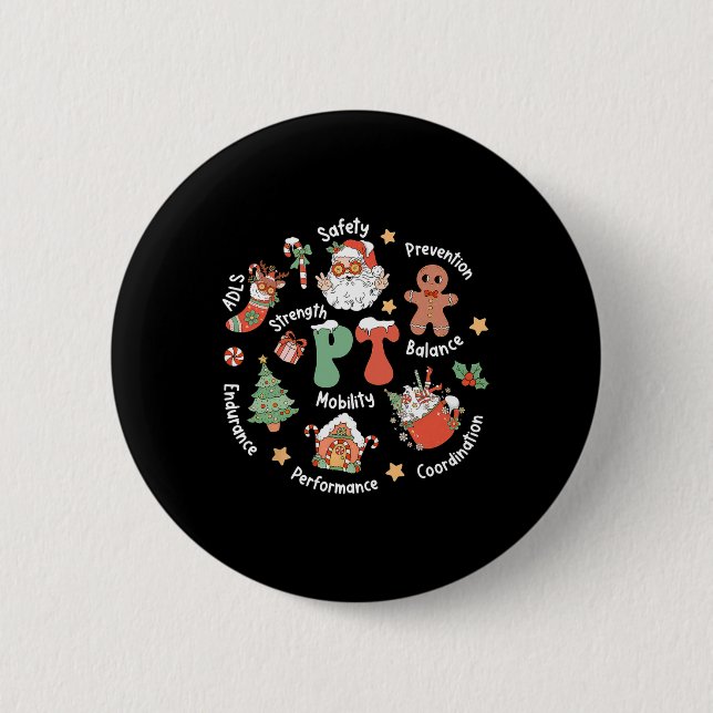 Pt Physiotherapie Santa Squad Weihnachts Physiothe Button (Vorderseite)