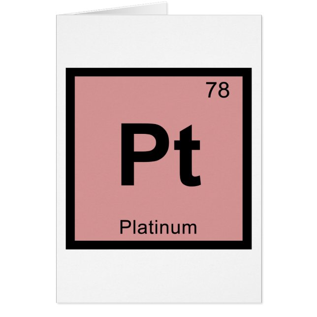 Pt - Platin Chemistry Periodisches Tabellensymbol (Vorne)