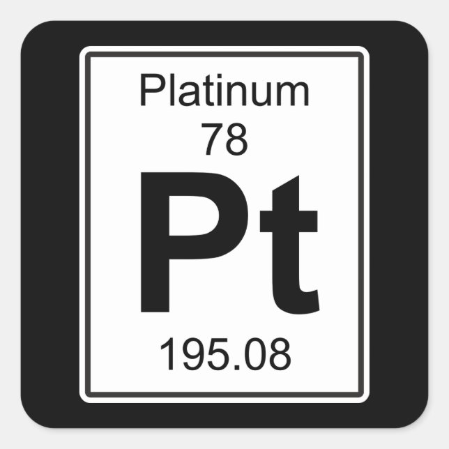 Pt - Platin Quadratischer Aufkleber (Vorderseite)