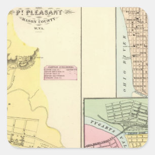 Pt Pleasant, West Virginia Quadratischer Aufkleber