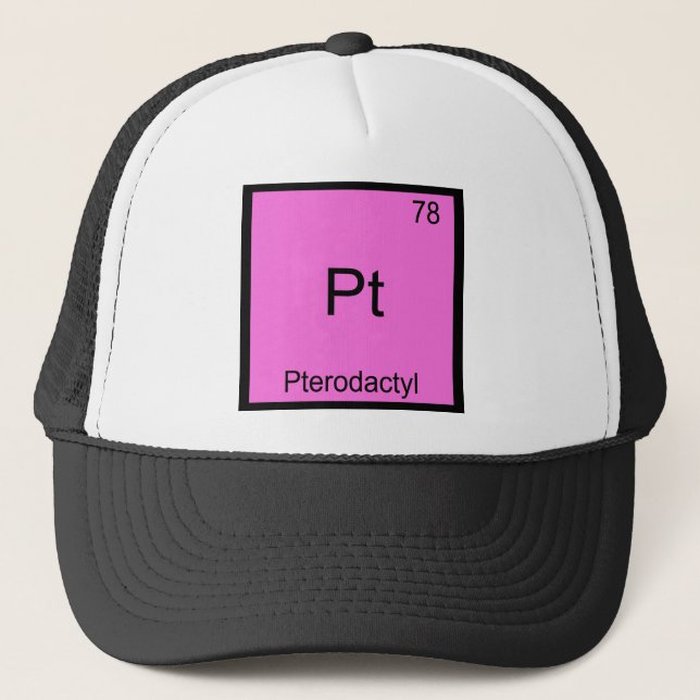 Pt - Pterodactyl Funny Chemistry Element Symbol Truckerkappe (Vorderseite)