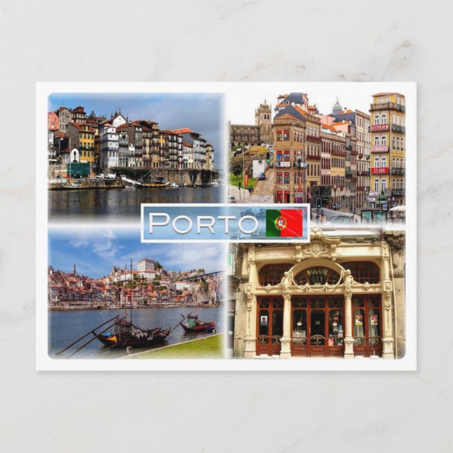 PT Ribeira - A Street in Porto - River Douro - Postkarte (Vorderseite)
