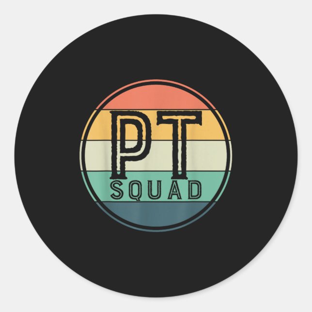 Pt Squad Retro Physiotherapie  Runder Aufkleber (Vorderseite)