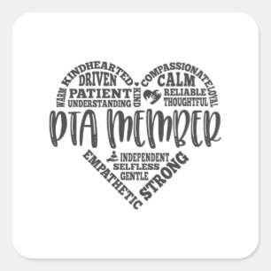 PTA-Mitglied, Elternlehrerverband Quadratischer Aufkleber