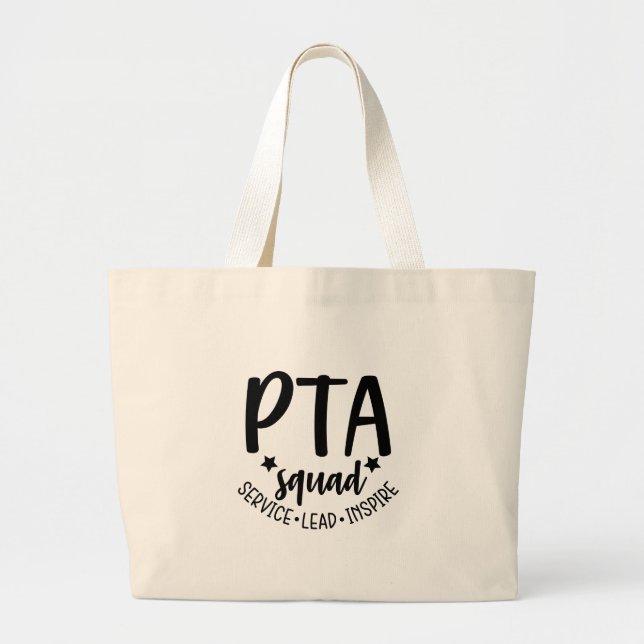 PTA Squad Tote Bag für Freiwillige PTA Mama PTA Va Jumbo Stoffbeutel (Vorne)