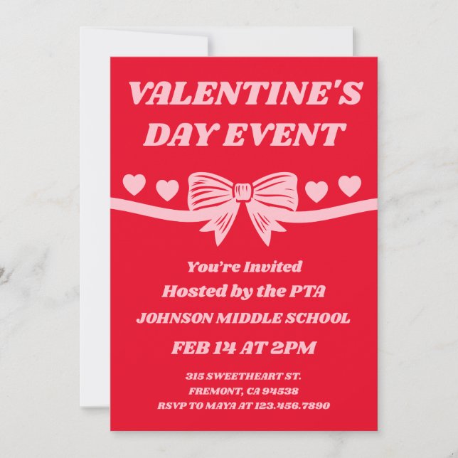 PTA-Valentinstags-Veranstaltung Einladung (Vorderseite)