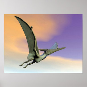 Pteranodon Dinosaurier Fliegen - 3D rendern Poster